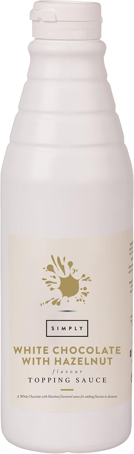 Simply - White Chocolate with Hazelnut Flavouring Topping Sauce 1kg