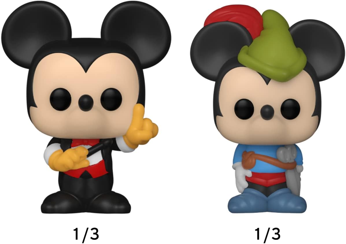 Funko Bitty POP! Disney - Mickey Mouse, Minnie Mouse (Pink Dress), Pluto & Mystery Figure Vinyl Set 10