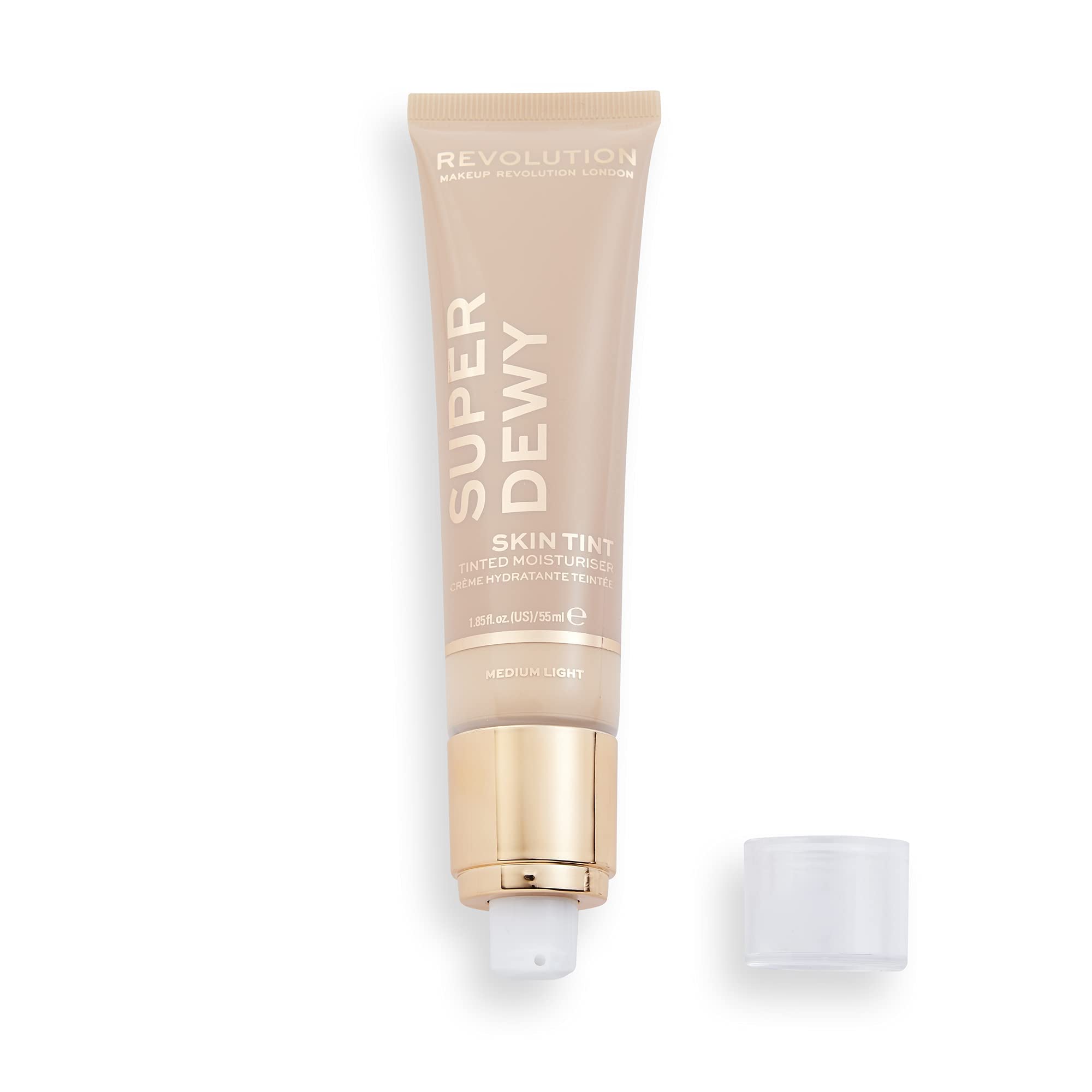 Makeup Revolution Superdewy Tinted Moisturiser - Light Coverage, Dewy Finish, Hydrating, Antioxidant, Medium Light 2