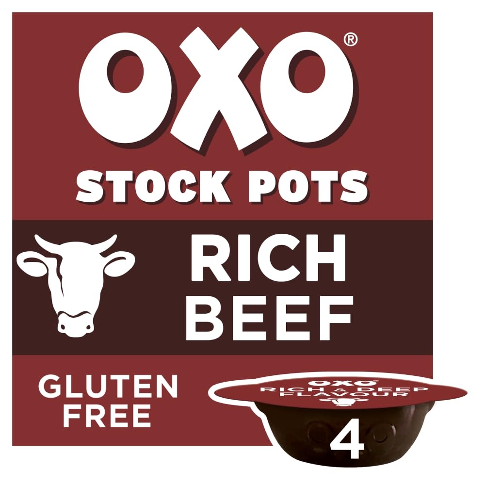 OXO Rich Beef Stock Pots with Rosemary & Onion – 4 Pots | Made with Real Meat Juices 1
