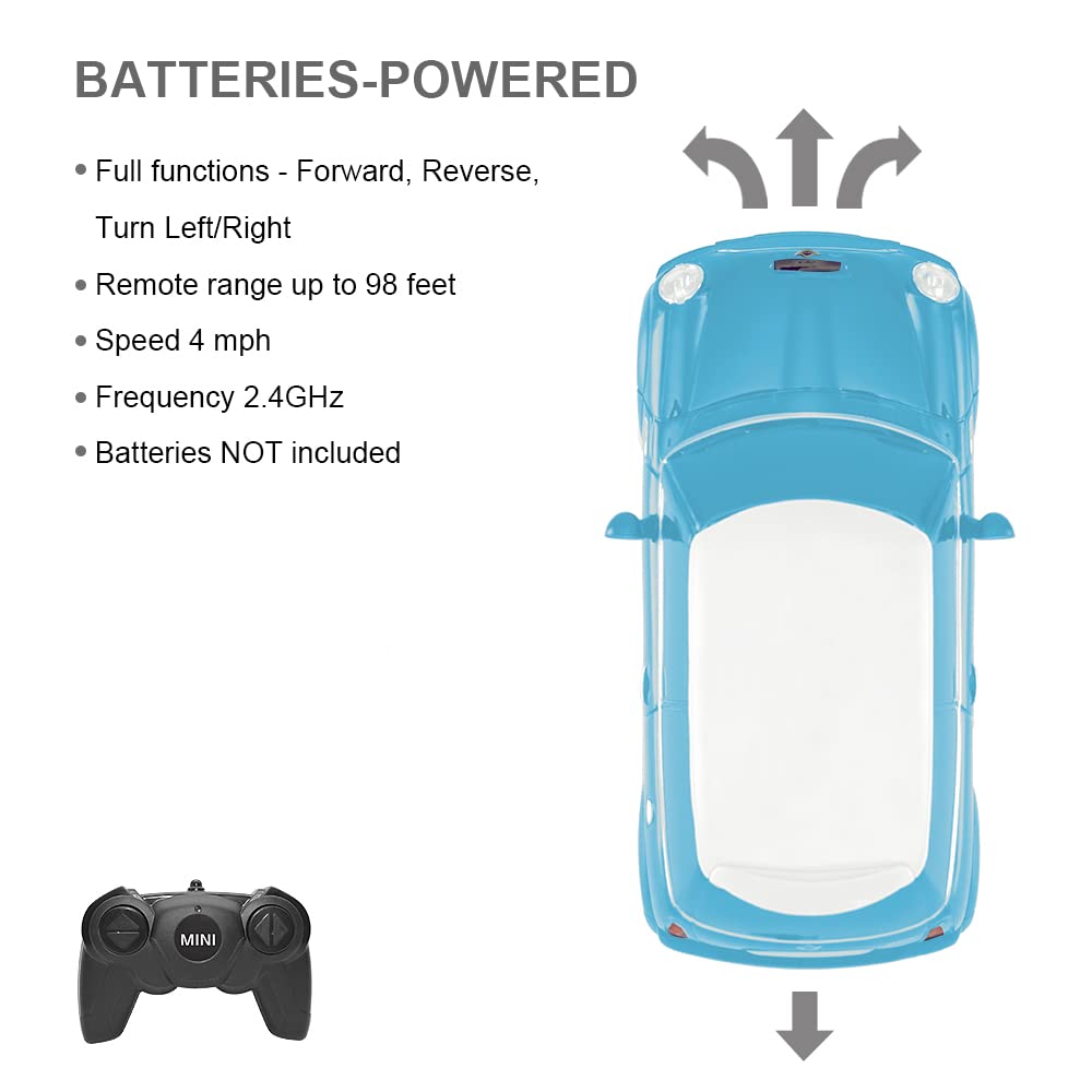 RASTAR Mini Cooper S Blue 1:24 RC Toy Car - Remote Control Vehicle for Kids & Adults 3