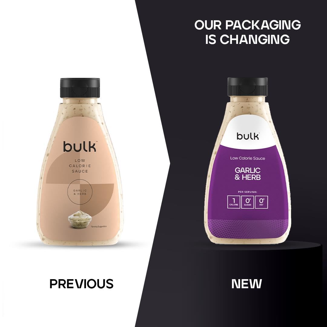 Bulk Low Calorie Sauce, Garlic & Herb, 425g, Packaging May Vary