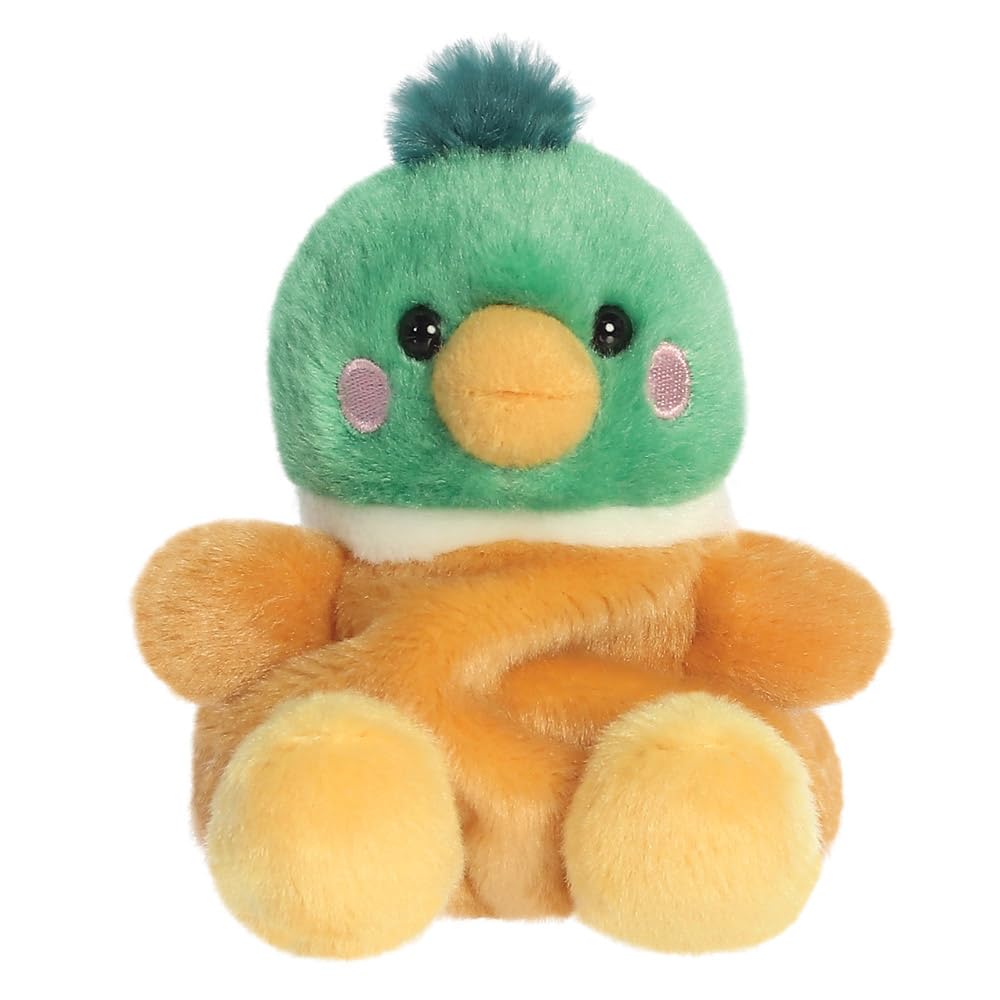 Palm Pals Puddles Mallard Duck Soft Toy - 13cm Bean-Filled Plush, Ages 0+