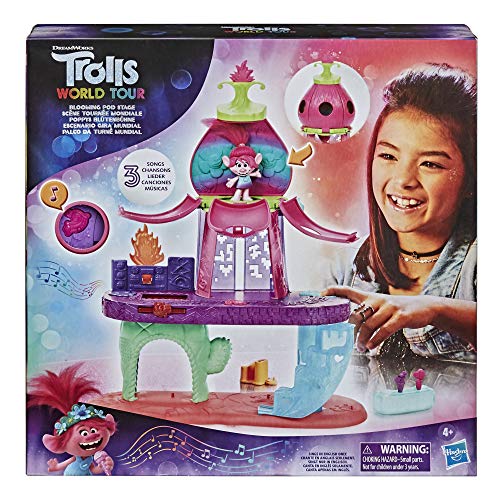 Trolls World Tour Blooming Pod Stage Musical Toy - Interactive Playset with Poppy Figure for Kids 4+