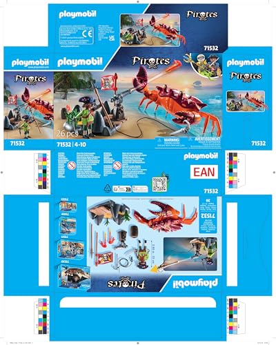 Playmobil 71532 Pirates: Battle with the Giant Crab - Fantasy Pirate Playset for Kids 4+ 8