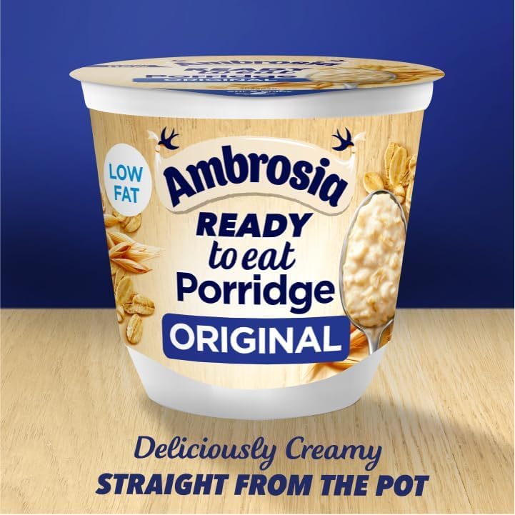 Ambrosia Original Ready to Eat Porridge Pots with British Wholegrain Oats, 210g (Pack of 6)