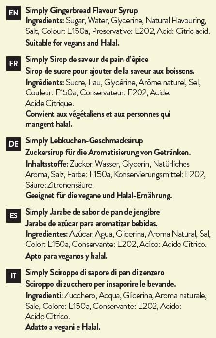 Simply - Gingerbread Syrup 1 Litre