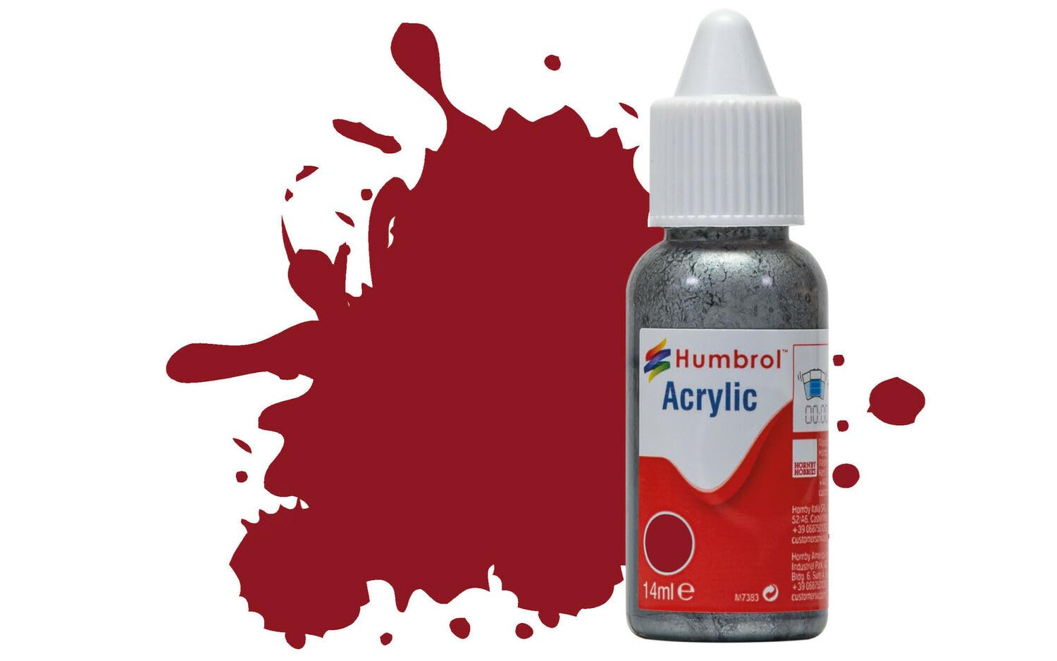 Humbrol Model Paint - DB0020 No 20 Crimson Gloss Acrylic Paint | 14ml Dropper Bottle