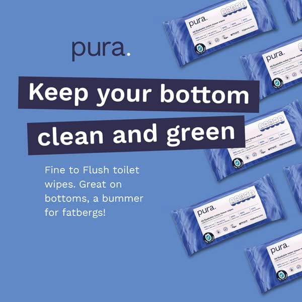 Pura - Flushable Moist Toilet Tissue Wipes 100% Plastic-Free Biodegradable Wet Wipes (40 Count) 4