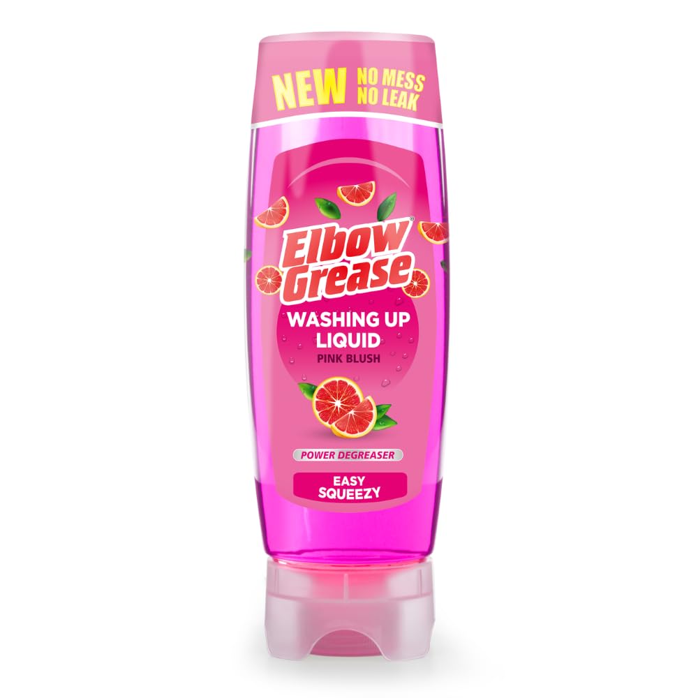 Elbow Grease Washing-Up Liquid - Powerful Degreaser | Stand Up Bottle | 450 ml Grapefruit