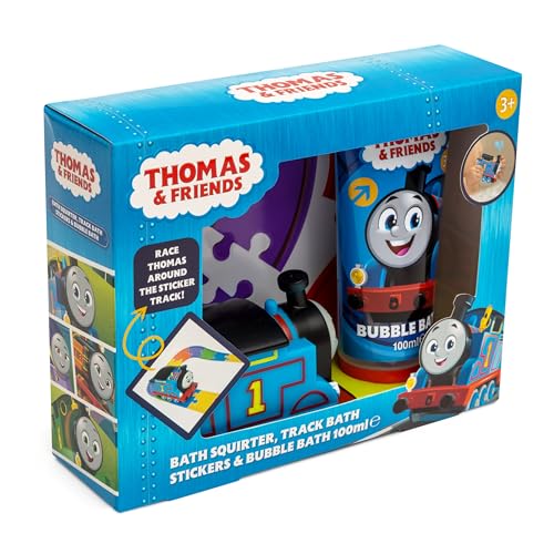 Thomas & Friends Bath Squirter & 100ml Bubble Bath Gift Set - Reusable Track Stickers, 3 Months+ 5