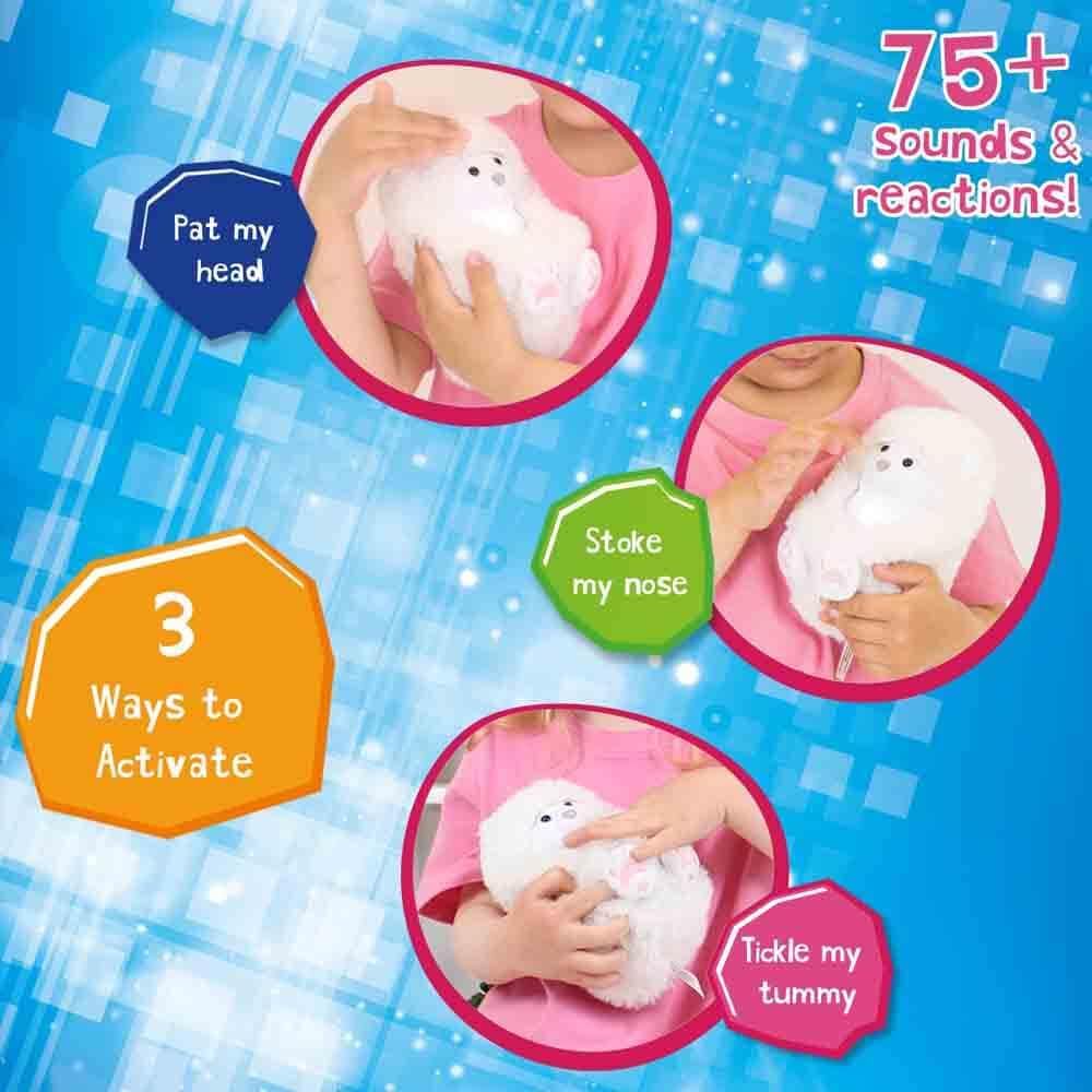 Curlimals Perry Polar Bear Arctic Glow Teddy Bear - Interactive Light-Up Plush Toy for Kids 7