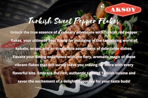 Aksoy Premium Quality Turkish Sweet Red Pepper Flakes (Turk Kirmizi Pul Biber) 11