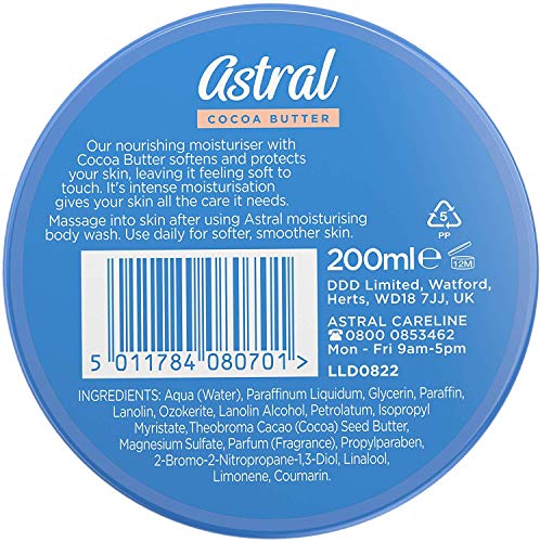 Astral - Face & Body Intensive Moisturiser Cream with Cocoa Butter (200ml) 4
