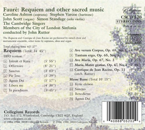 John Rutter, The Cambridge Singers, City of London Sinfonia - Faure: Requiem [CD] 3