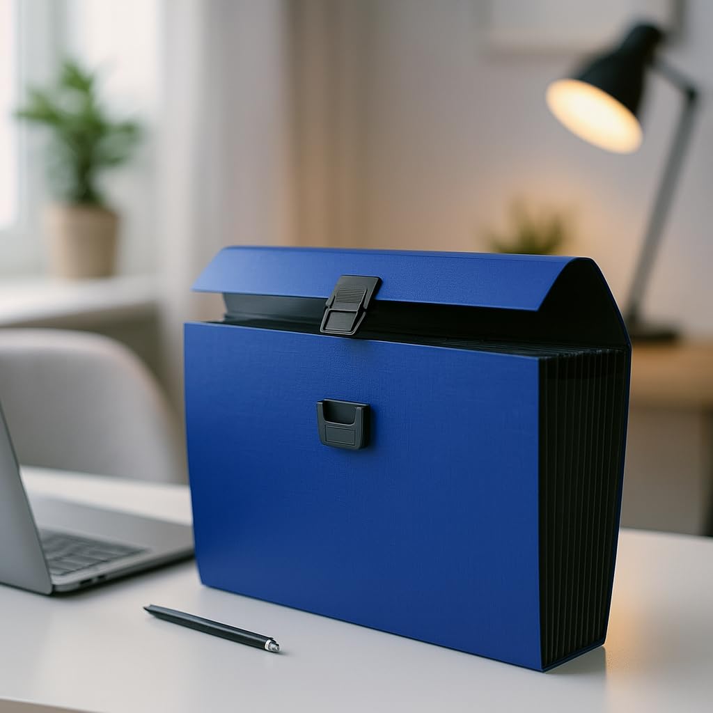 Rapesco 1553 Expanding Box File Document Organiser - 19 Pocket A4+ Blue Fibreboard 7