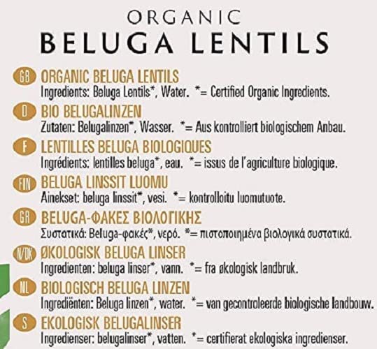 Biona Organic Black Beluga Lentils 400g