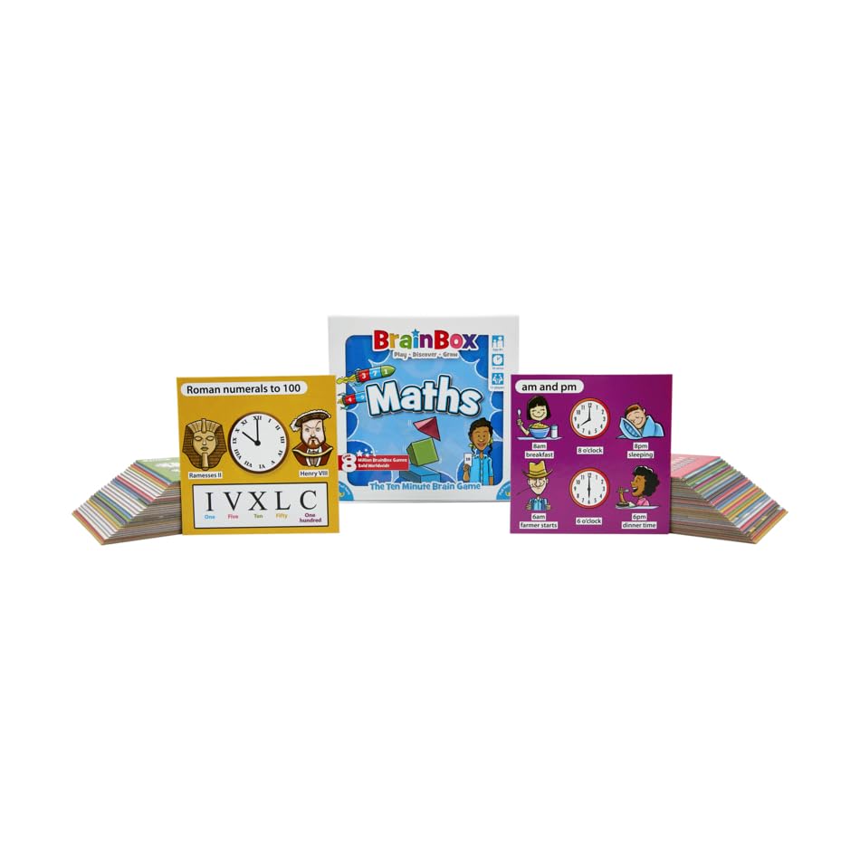 BrainBox Maths Card Game | 55 Curriculum-Based Cards | Ages 8+ | 1+ Players | 10-Minute Play