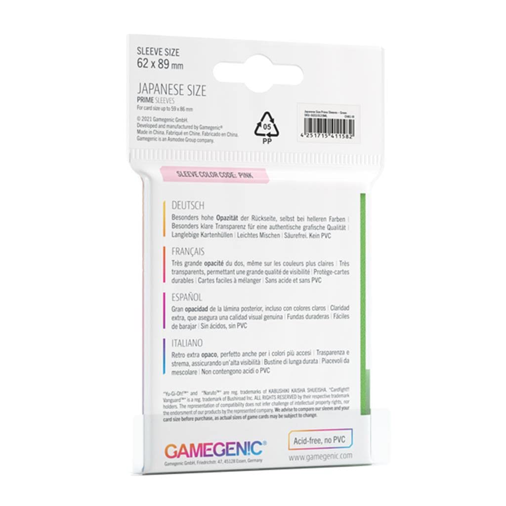 Gamegenic Prime Japanese Sized Sleeves Green - Multi-Language Compatible (63x88 mm) 3