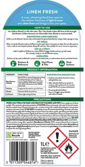 Zoflora - Linen Fresh Concentrated Disinfectant 1L
