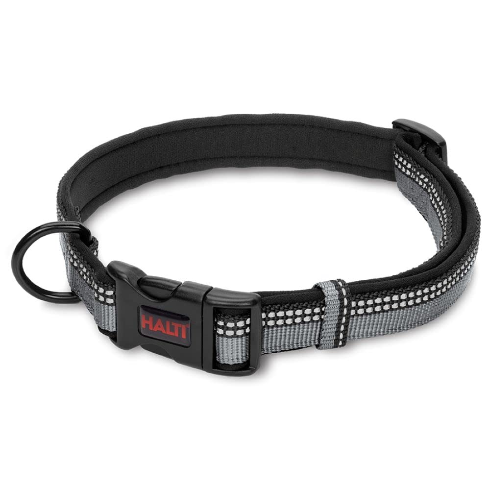 Halti Collar - Small Size Black | Reflective 3M Scotchlite | Neoprene-Padded Nylon