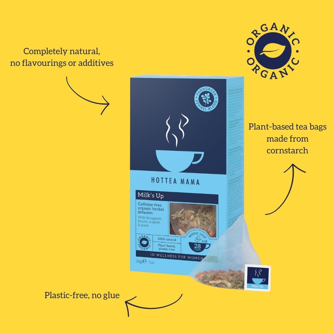 HOTTEA MAMA Milk's Up Organic Breastfeeding Tea for Lactation Support 3