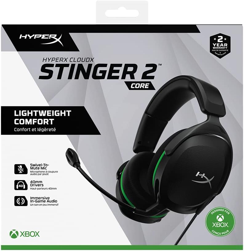 HyperX CloudX Stinger 2 Core Gaming Headset for Xbox - Lightweight Over-Ear with 40mm Drivers 7