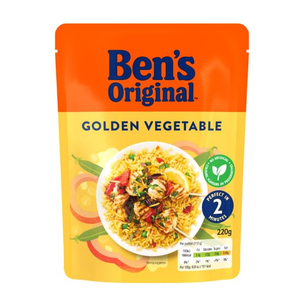 Ben's Original Golden Vegetable Microwave Rice - 6 x 220g Pouches 8
