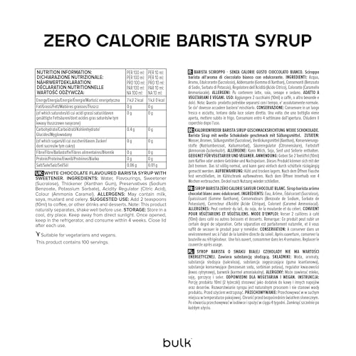 Bulk Zero Calorie Barista Syrup, White Chocolate, 1 Litre 3