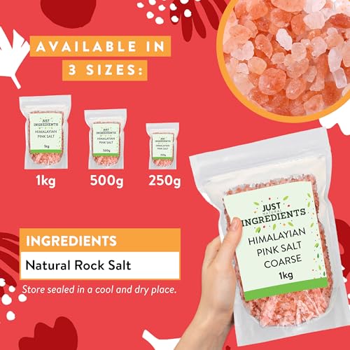 JustIngredients Himalayan Pink Salt Coarse 1kg - Premium Rock Salt for Cooking & Bath 6