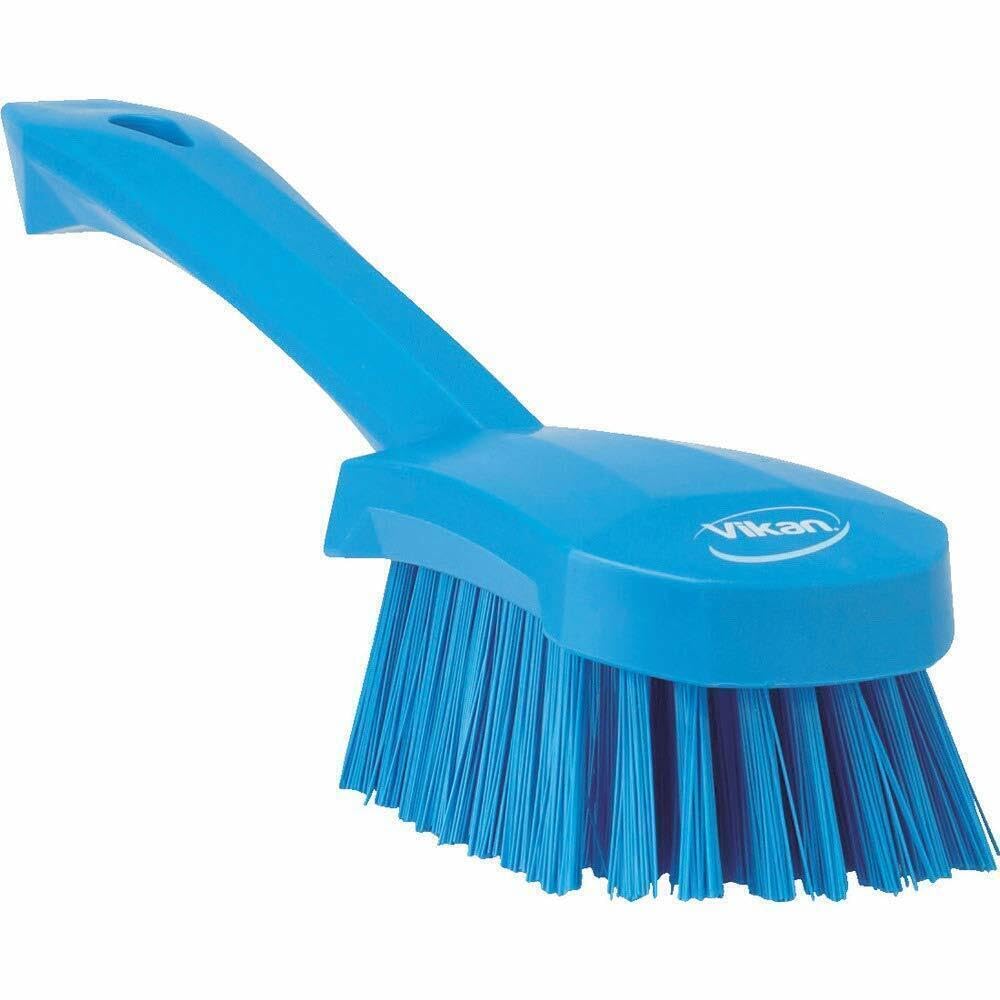 Vikan 41923 Stiff Washing Scrubbing Hand Brush - Short Handle, 270mm, Blue 1
