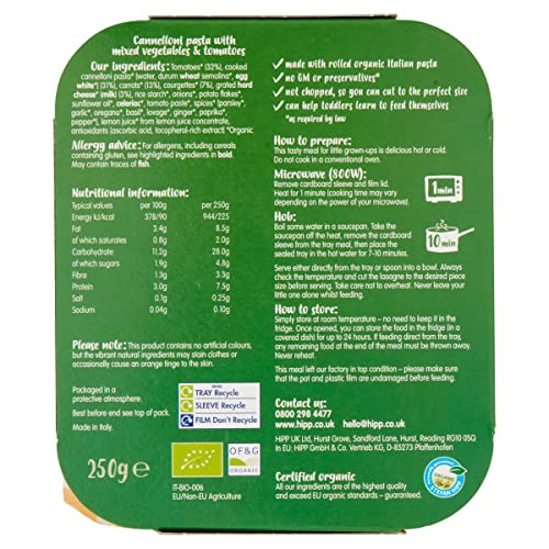 HiPP Organic Vegetable Cannelloni for Little Grown Ups Tray Meal 15+ Months 8