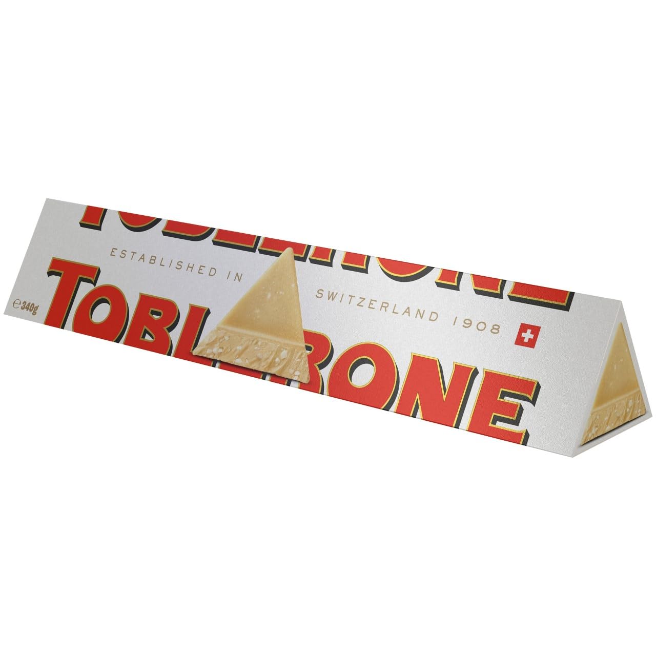 Toblerone White Chocolate with Honey and Almond Nougat – 340g Large Gift Bar