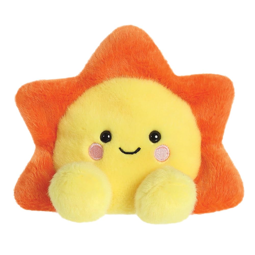 AURORA Palm Pals Rae Sun Soft Toy - 5 Inch, Yellow & Orange, Suitable from Birth