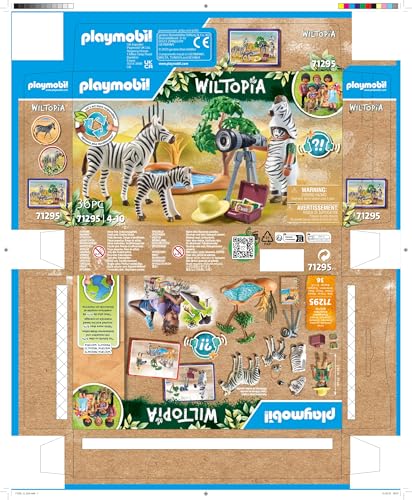 Playmobil 71295 Wiltopia Photographer with Zebras, exploring the animal kingdom, 8