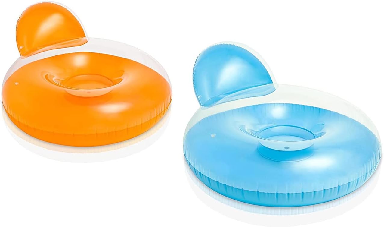 Intex Pillow-Back Lounge Inflatable Swimming Chair - 137 x 122 cm, Phthalate-Free, 2 Air Chambers 4