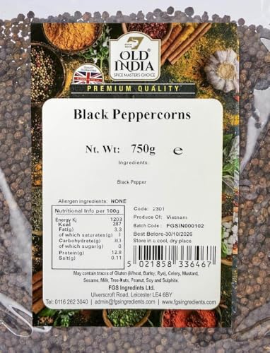Old India Black Peppercorns 750g - Pure, Natural Spices for Cooking 5