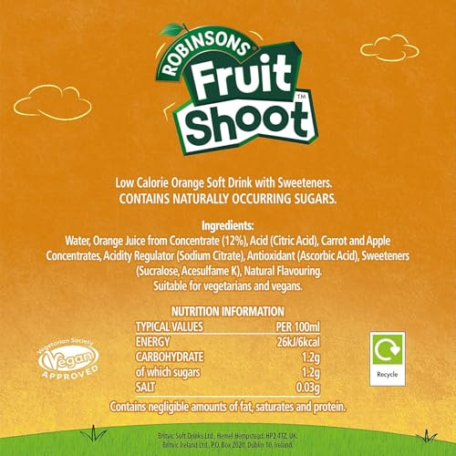 Robinsons Fruit Shoot Orange Low Calorie Soft Drink, 4 x 200ml 10