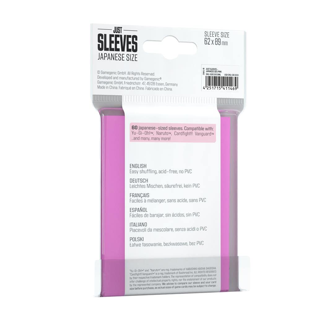 Gamegenic Just Sleeves Japanese Size Pink (60 Sleeves)