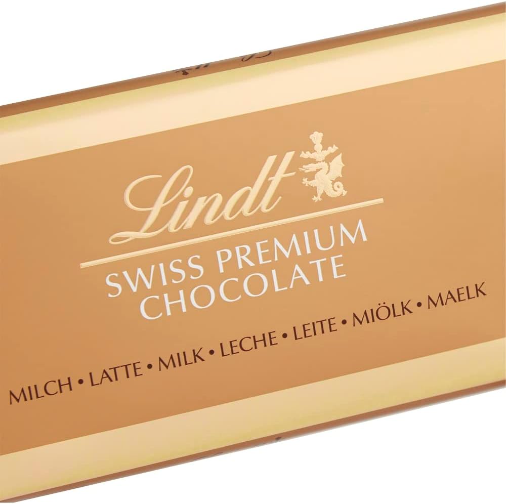 Lindt Swiss Milk Chocolate Gold Bar 300g 12