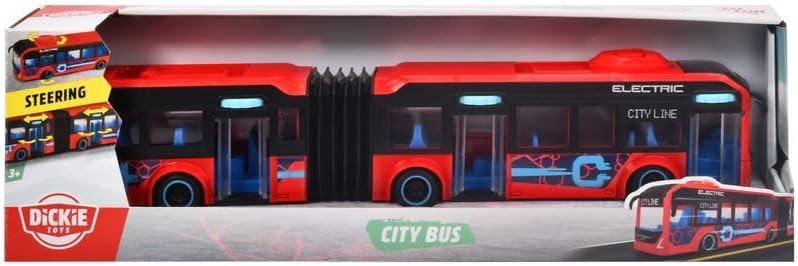 Dickie Volvo 7900 E City Bus Toy Vehicle - 40cm Red Play Bus for Kids 5