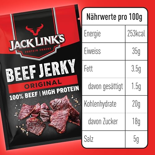 Jack Link's Beef Jerky Original - Box of 12 x 60g - High Protein Dried Meat Snack 10