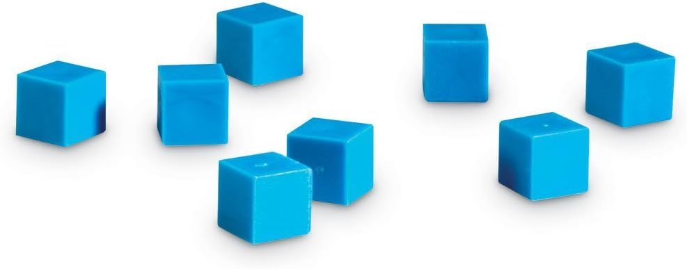 Learning Resources Grooved Plastic Base 10 Units - Set of 100, 1cm Cubes for Math Learning