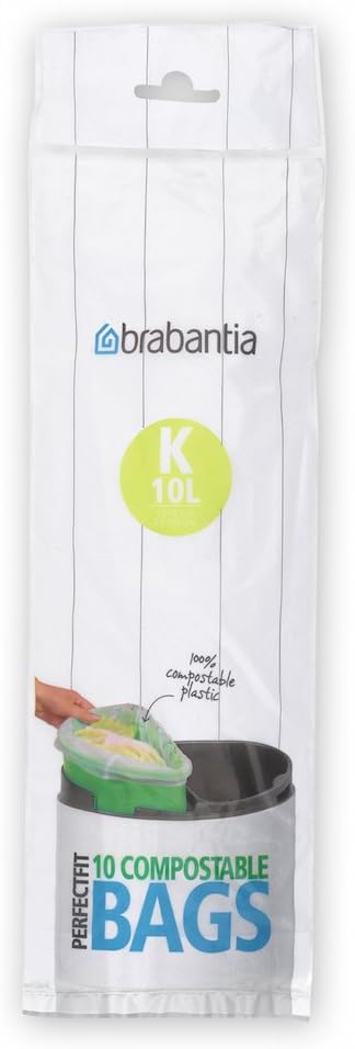 Brabantia - Food Waste Caddy Compostable Bin Liners 10 L (Code K, 10 Pack) 4