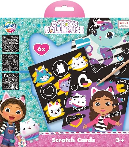 TM ESSENTIALS Gabby's Dollhouse Scratch Art Paper Set | 6 Cards | Ages 3+ 3