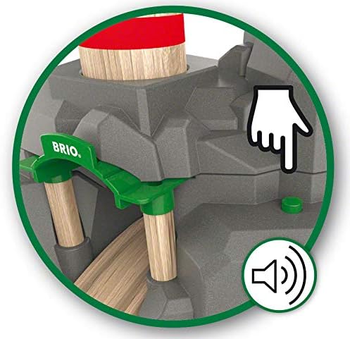BRIO Crane and Mountain Tunnel Train Set with Sound Features for Kids 7