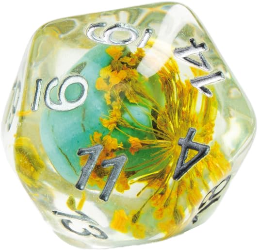 Gamegenic Embraced Series Green Skull RPG Dice Set | 7-Piece Resin Dice with Rounded Edges 9