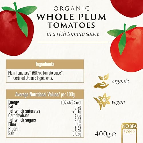 Biona Organic Whole Plum Peeled Tomatoes, 400g