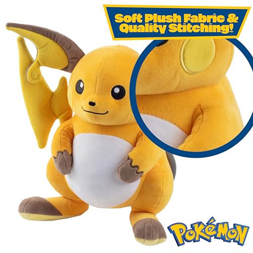 Pokémon Plush - Raichu 30 cm - Soft & Cuddly Stuffed Animal for Kids 0-12 Years