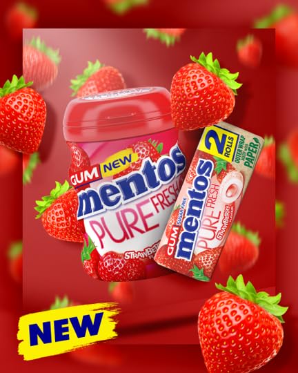 MENTOS Pure Fresh Strawberry Chewing Gum - Sugar-Free, Liquid Filled Centre | 35 Pieces 4